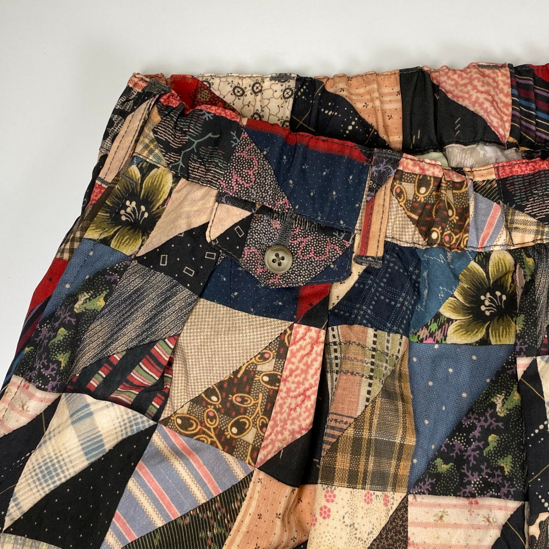 【タグ付 極美品 25SS】 BEAMS PLUS ビームスプラス / 2 Pleats Relax Trousers パッチワークプリント イージーパンツ 参考定価：24,000+tax SIZE：M(XL程度)