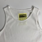 SSZ エス エス ズィー / リブ ワイドタンクトップ 「シン テレビ装」 ホワイト SIZE:L