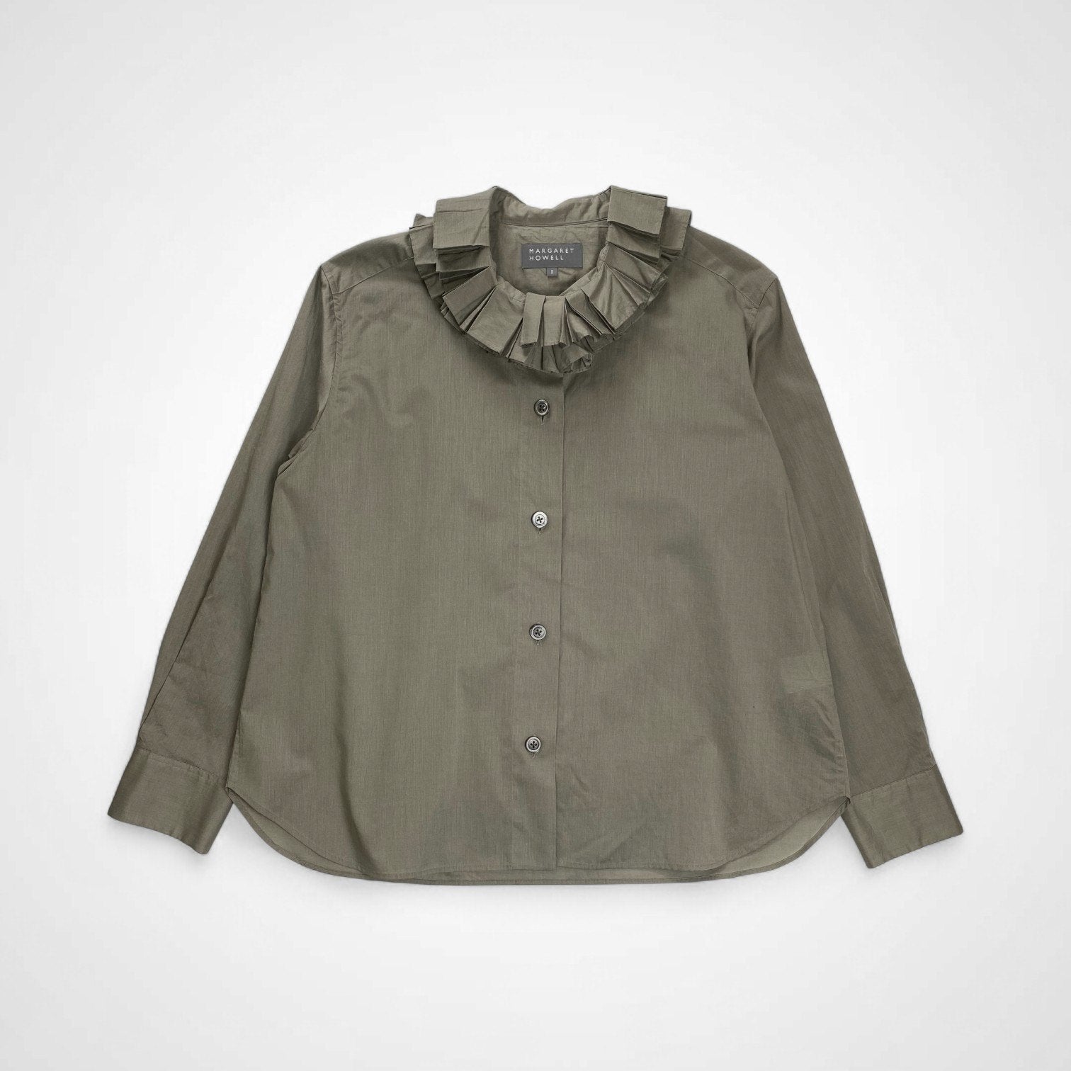 MARGALET HOWELL マーガレット ハウエル / WASED COTTON POPLIN ポプリンシャツ 24年 美品 参考定価：36,000+tax SIZE:1