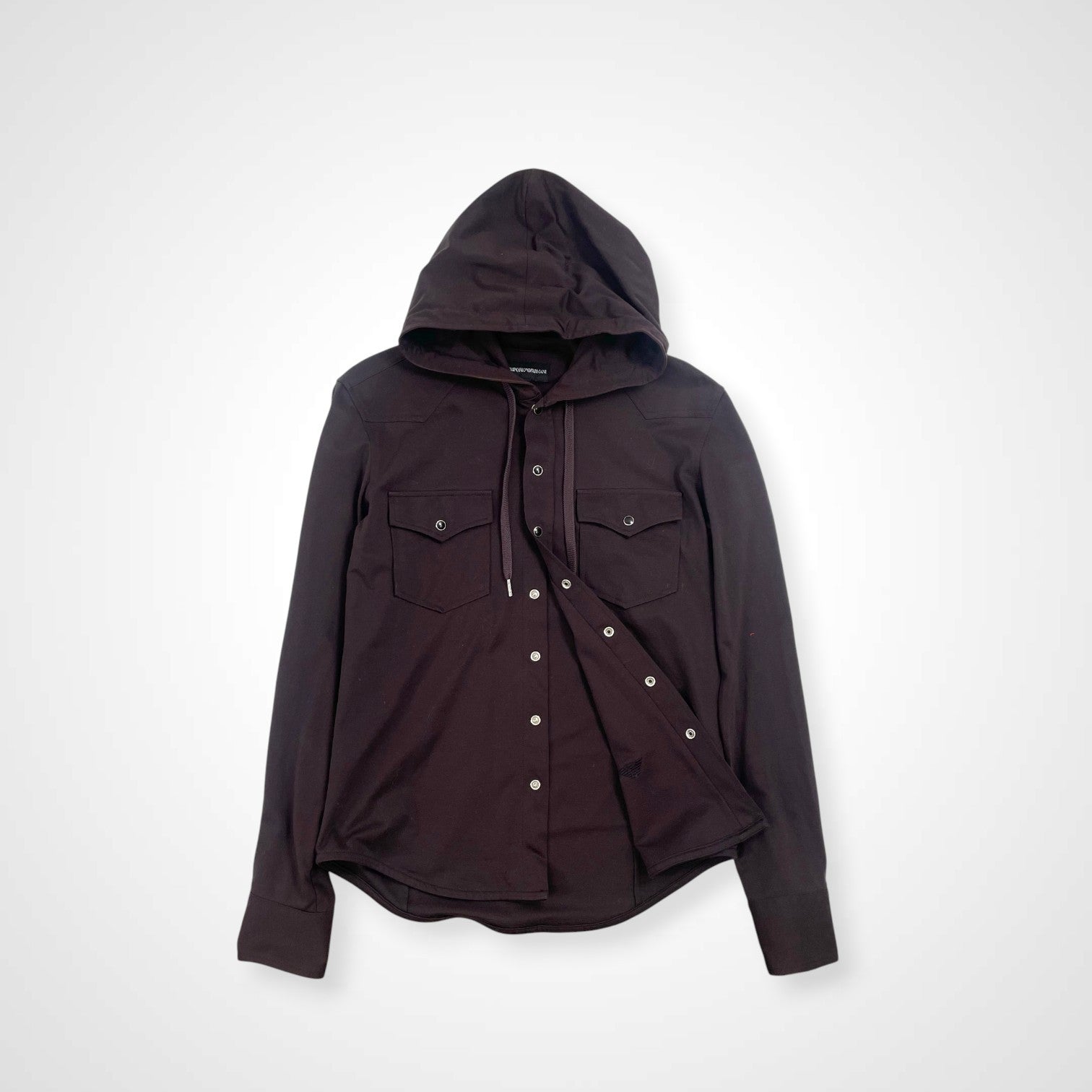 EMPORIO ARMANI エンポリオ アルマーニ / スナップボタンフードシャツ 参考定価：35,000程度 SIZE:M