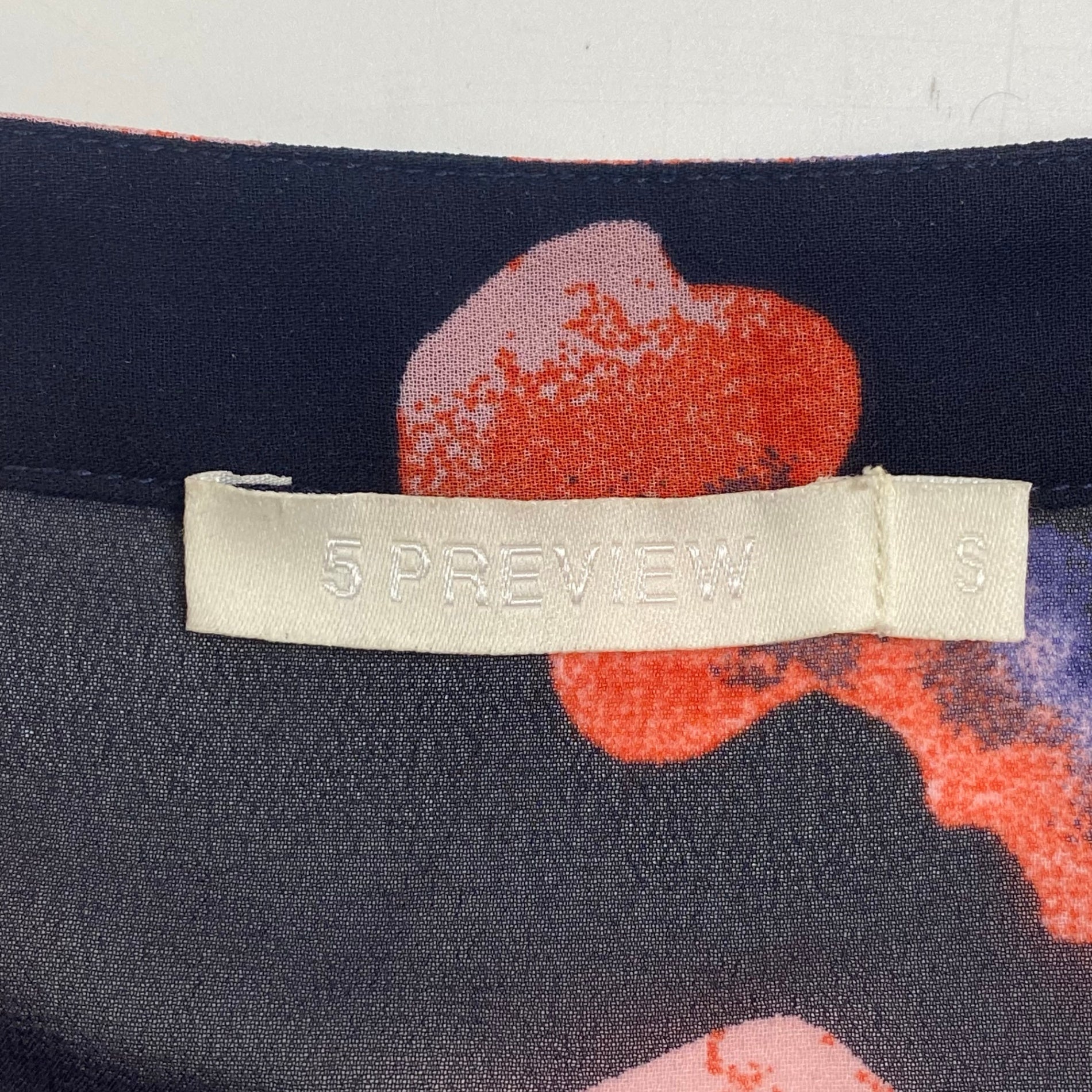 5 PREVIEW ファイブ プレビュー / シャツワンピース フラワープリント チャーム付 参考定価：40,000程度 SIZE：S