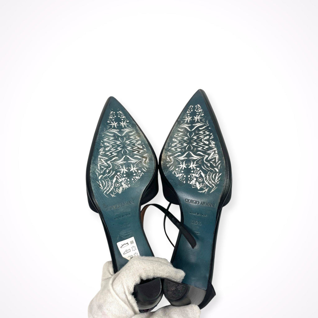 GIORGIO ARMANI / ペイントフラワーパンプス 参考定価：220,000程度 SIZE:36 1/2