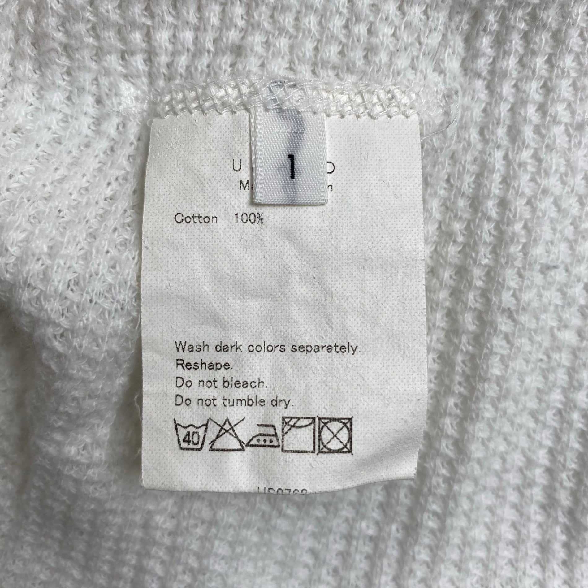 UNUSED アンユーズド / ワッフル タンクトップ ホワイト SIZE：1