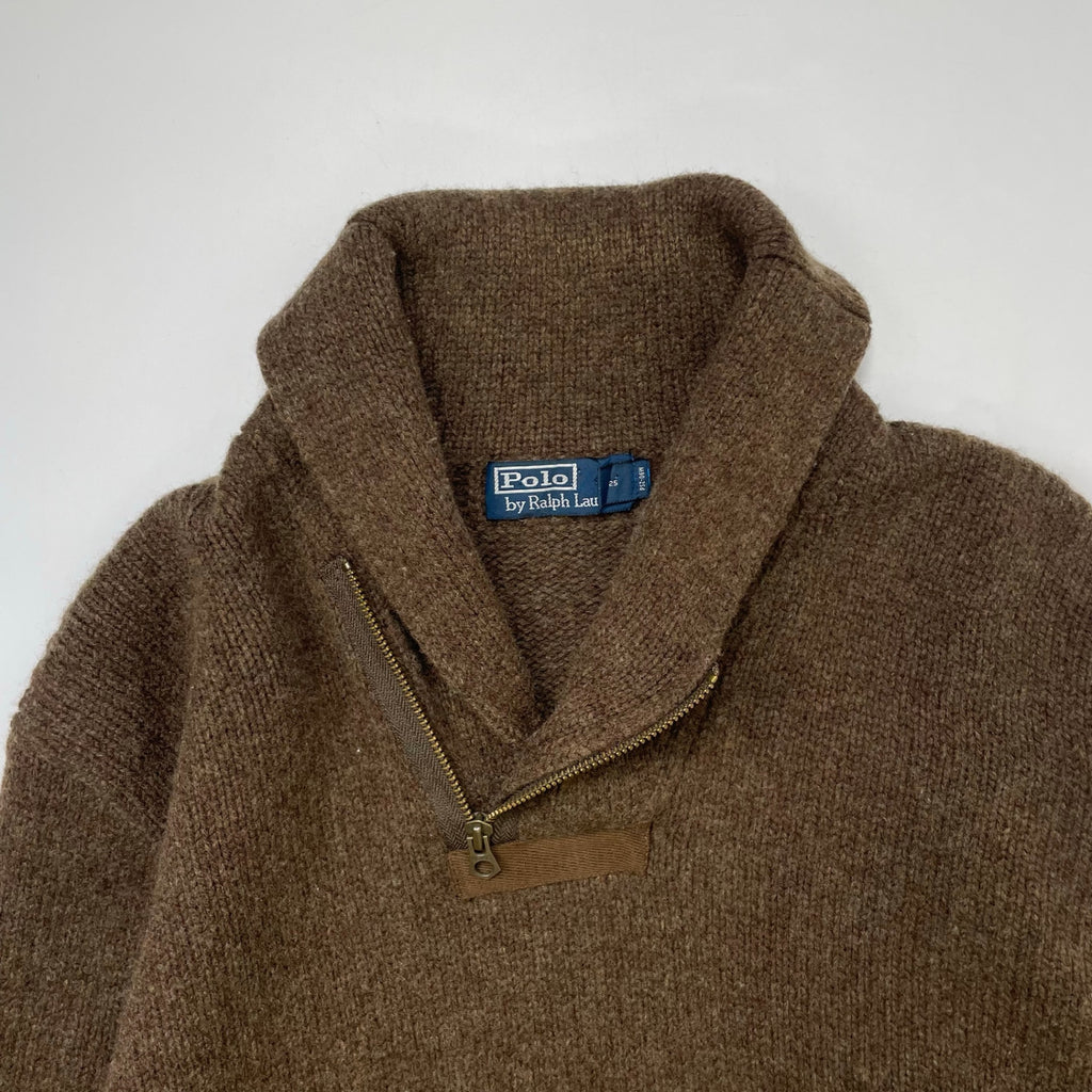 Polo by Ralph lauren / ユーロラルフ ラムウールショールカラーニット SIZE:XXL