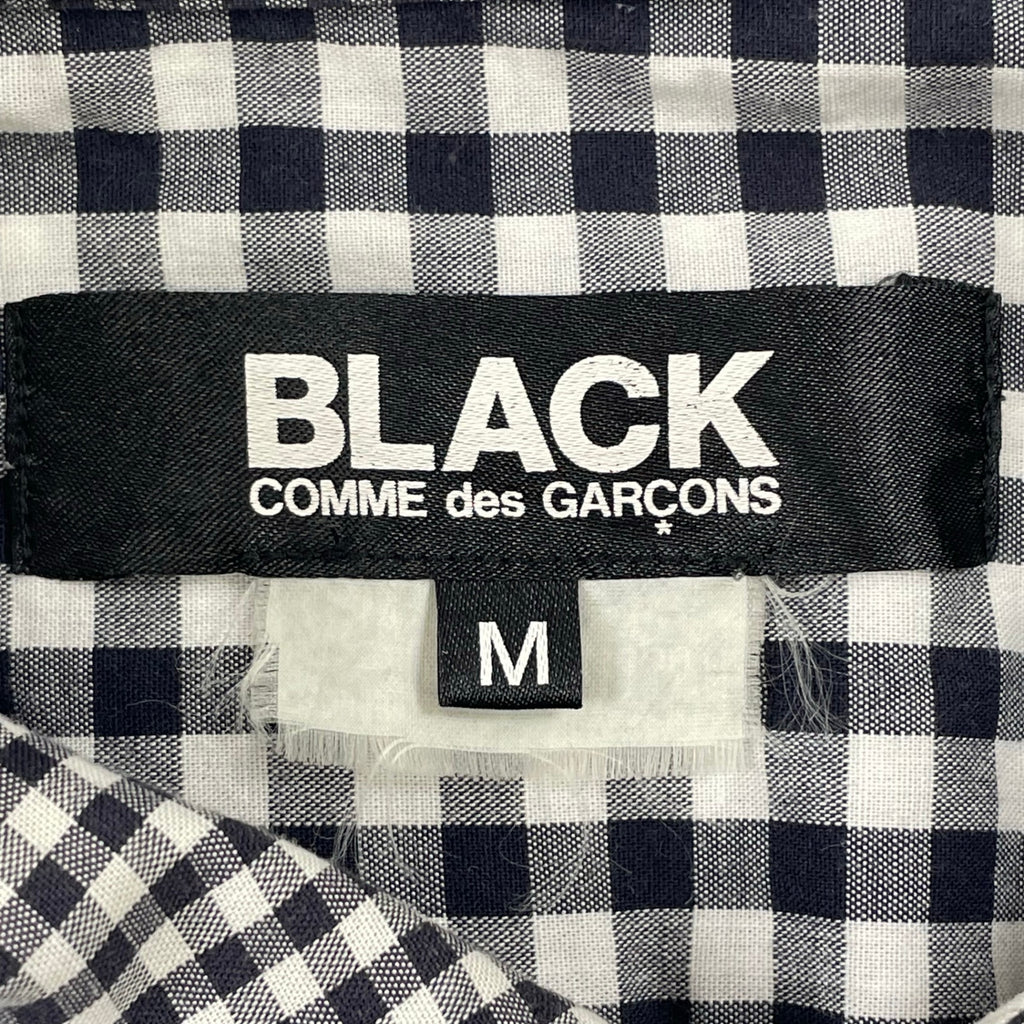 BLACK COMME des GARCONS / 丸襟 ギンガムチェック切替ドッキングシャツ 1M-B019 AD2014 SIZE:M