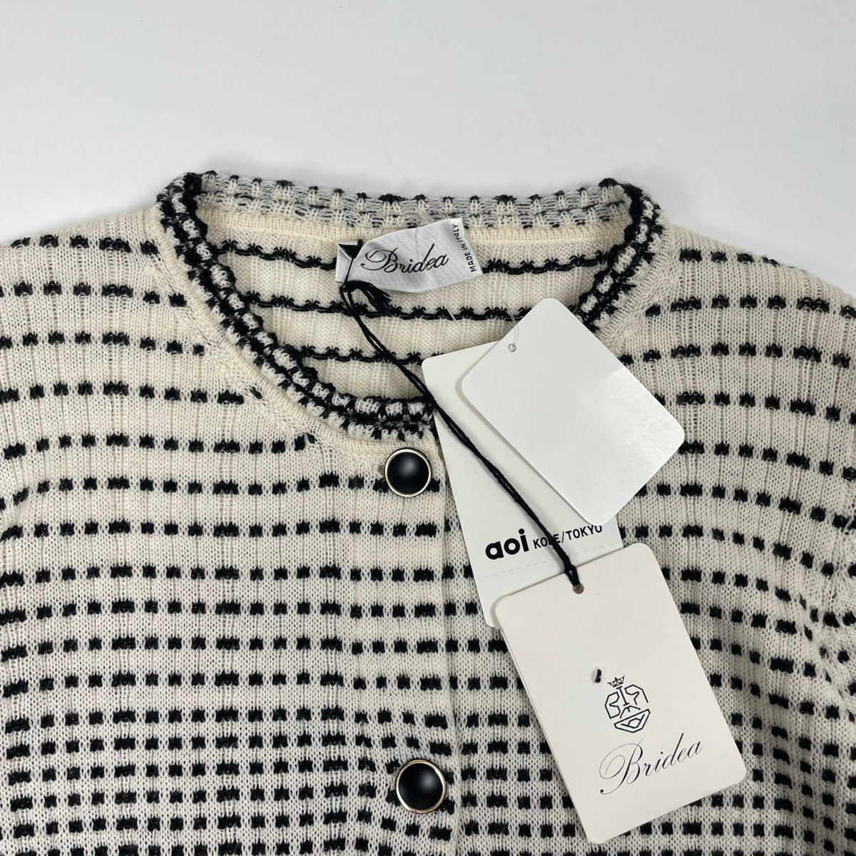 Bridea / クルーネック ウールカーディガン 未使用品 参考定価：140,000+tax SIZE:42