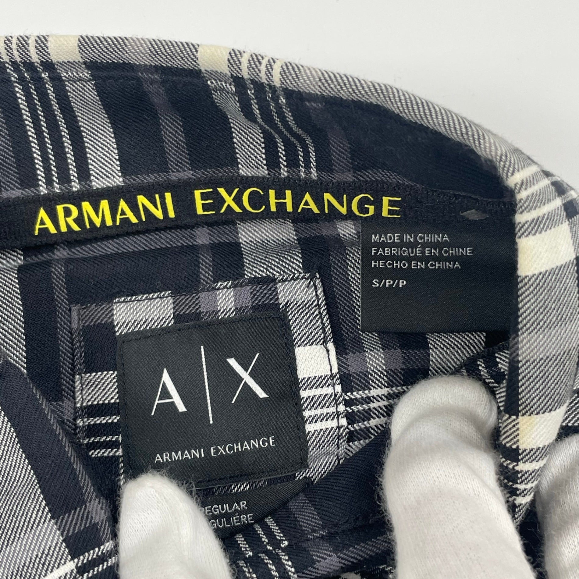 ARMANI EXCHANGE アルマーニ エクスチェンジ / ハイドポケットチェックシャツ 参考定価：25,000程度 SIZE:S