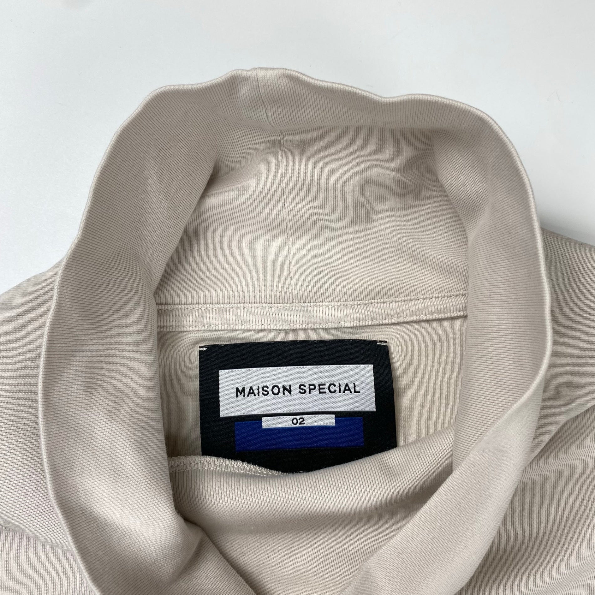 MAISON SPECIAL メゾンスペシャル / LOTUSウルトラファインフライスプライムオーバータートルネックロングカットソー 参考定価：10,000+tax SIZE:02(L程度)