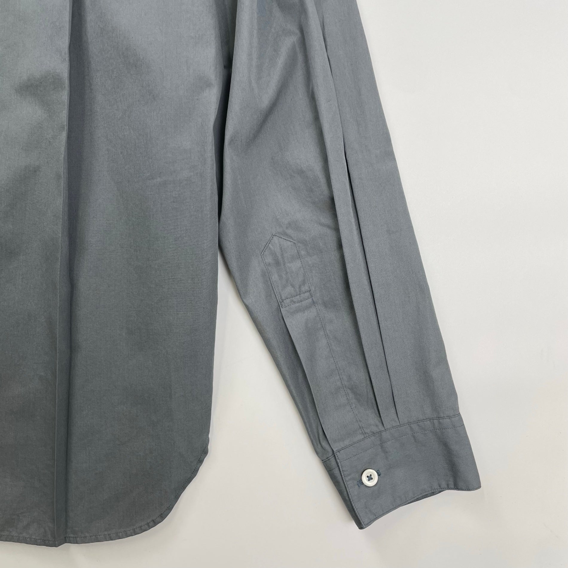 MARGARET HOWELL マーガレットハウエル / コットン ベーシックソリッドシャツ ブルーグレー 参考定価：20,000程度 SIZE：M