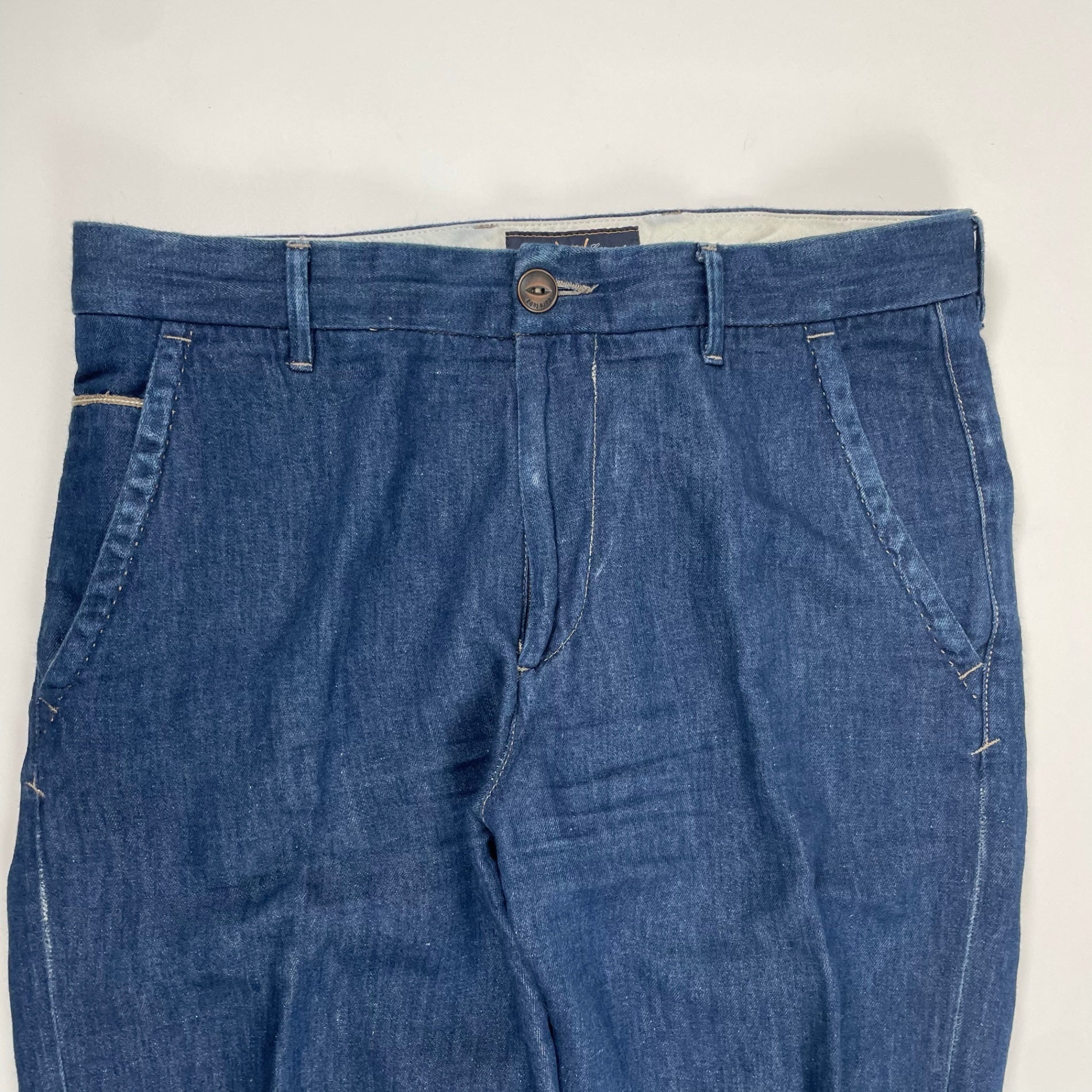 CARE LABEL ケアレーベル / コットンリネンデニムパンツ 参考定価：48,000程度 イタリア製 SIZE:31
