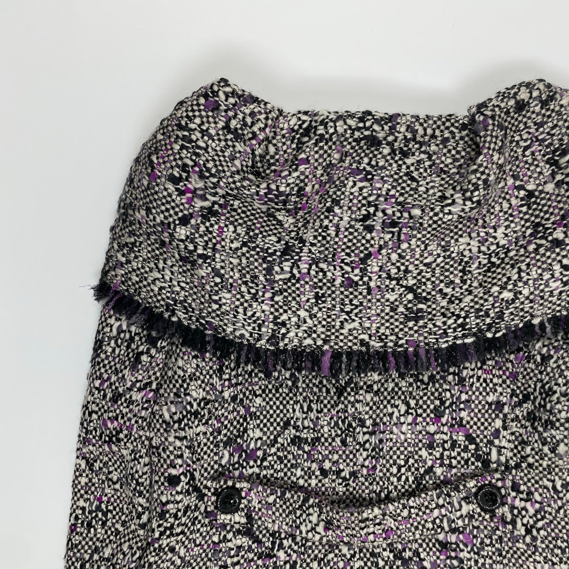 ARMANI COLLEZIONI アルマーニ コレッツォーニ / バージンウール ツイードビッグカラージャケット 参考定価：100,000程度 SIZE：40