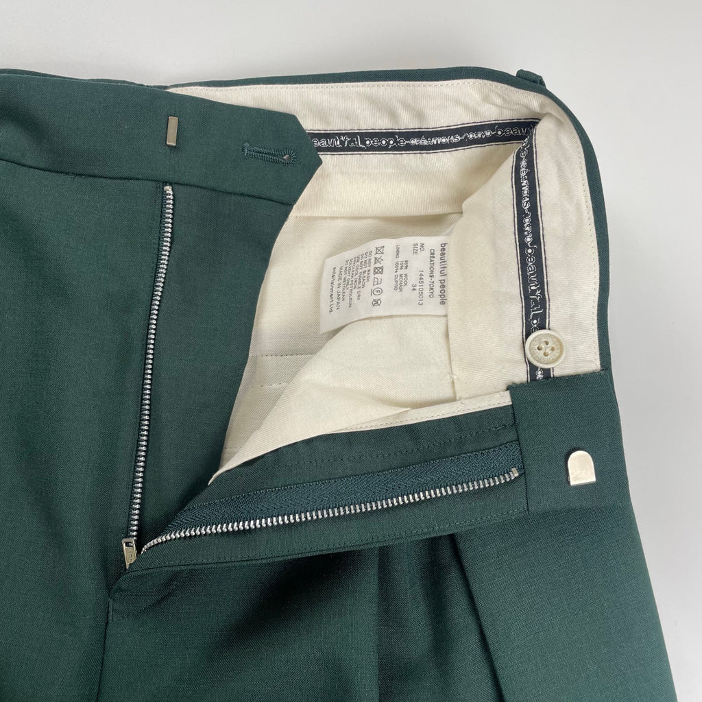 beautiful people ビューティフル ピープル / tropical wool mohair three tuck widepants 参考定価：41,000+tax SIZE：34