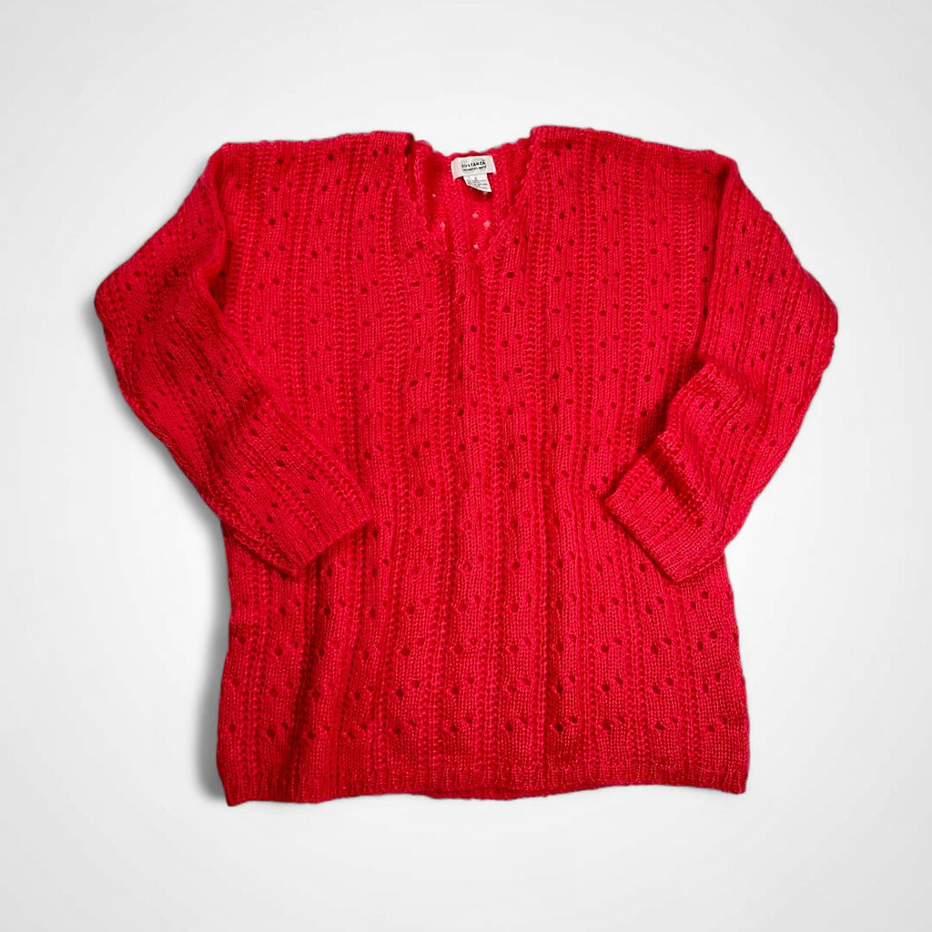 USA VINTAGE ヴィンテージ / 90s モヘヤMIXニット ピンク 香港製 SIZE：S