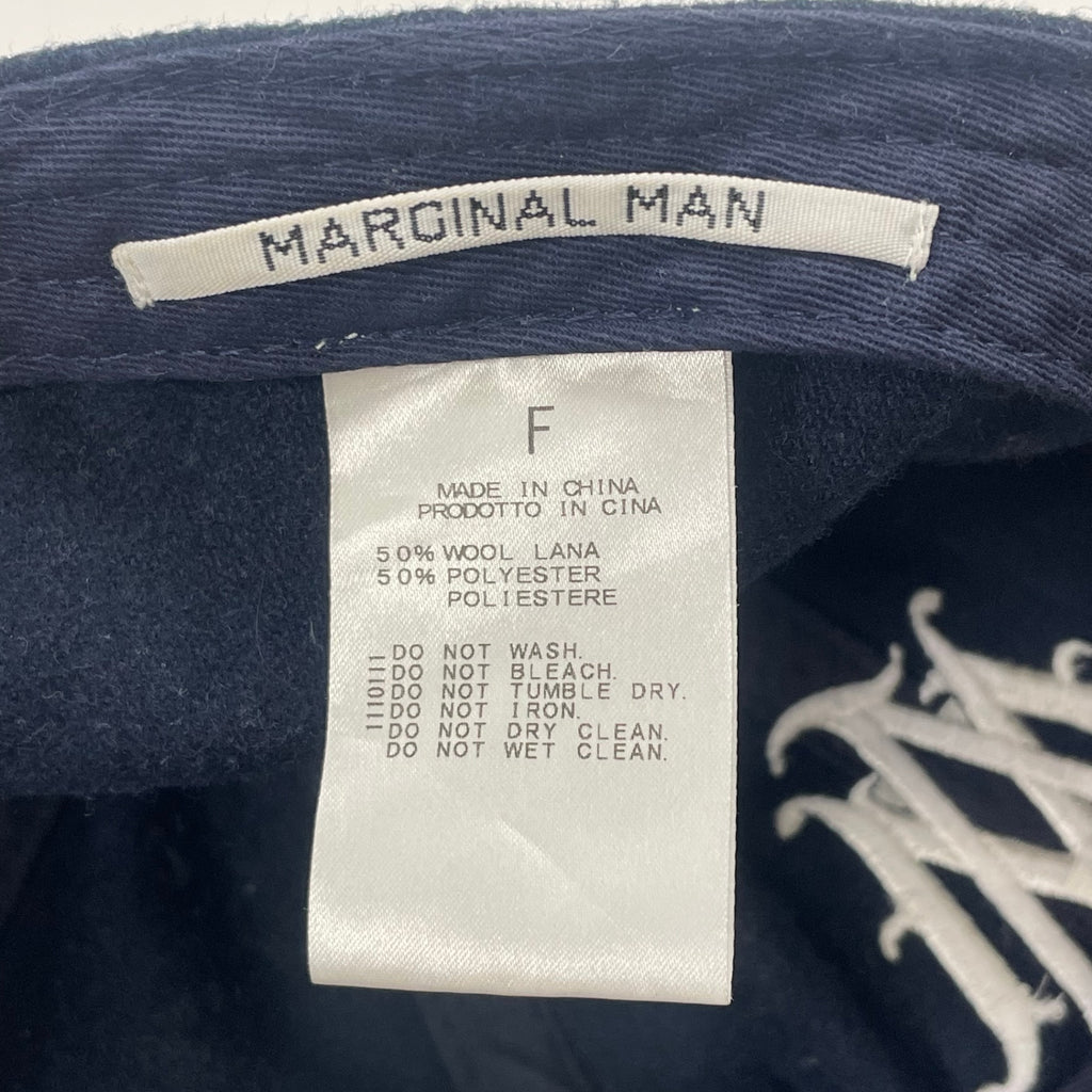 MARGINAL MAN マージナルマン / 刺繍2トーンキャップ ネイビー×ブラウン