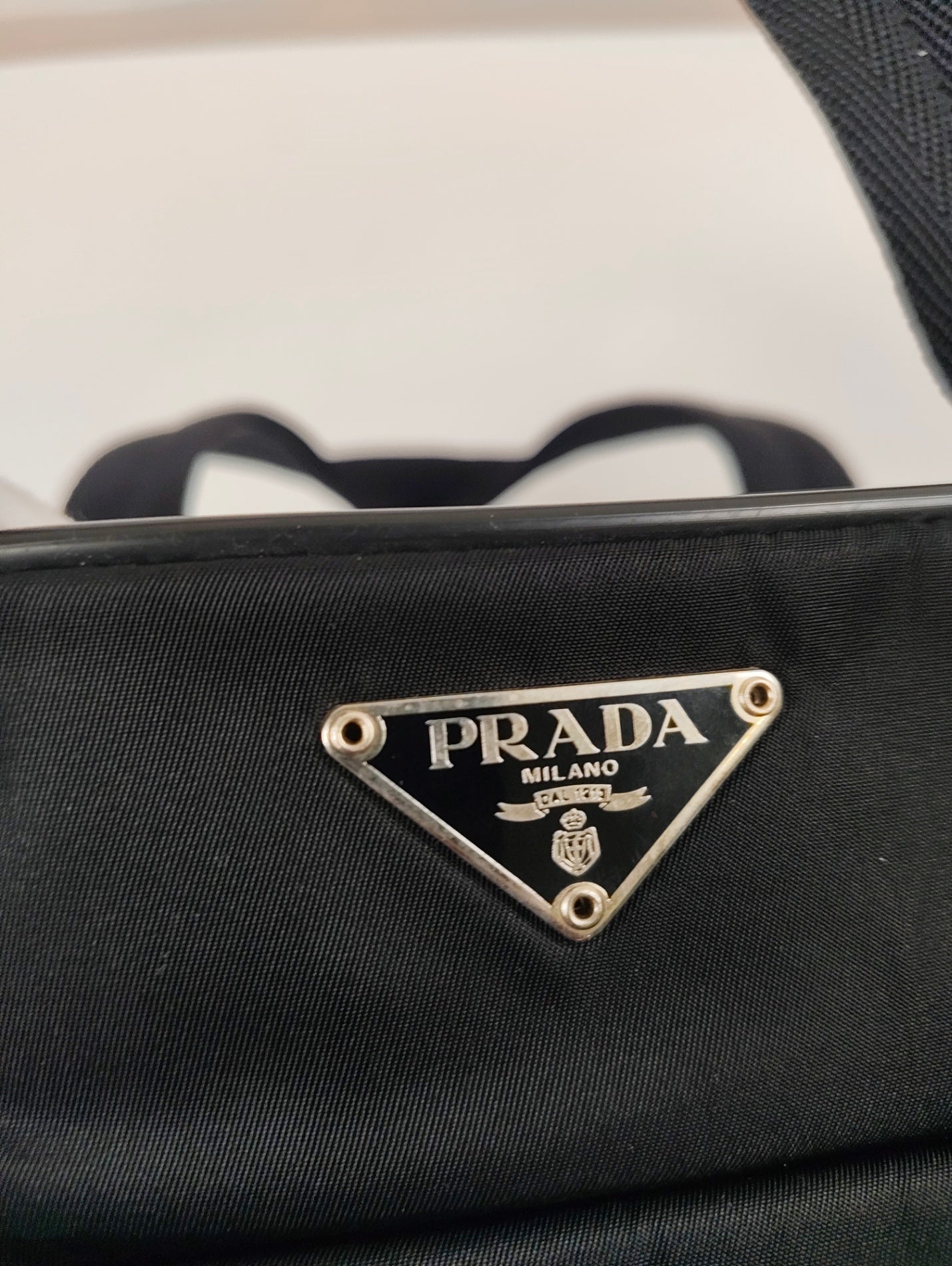 PRADA / ナイロンブリーフバッグ ブラック 三角プレート