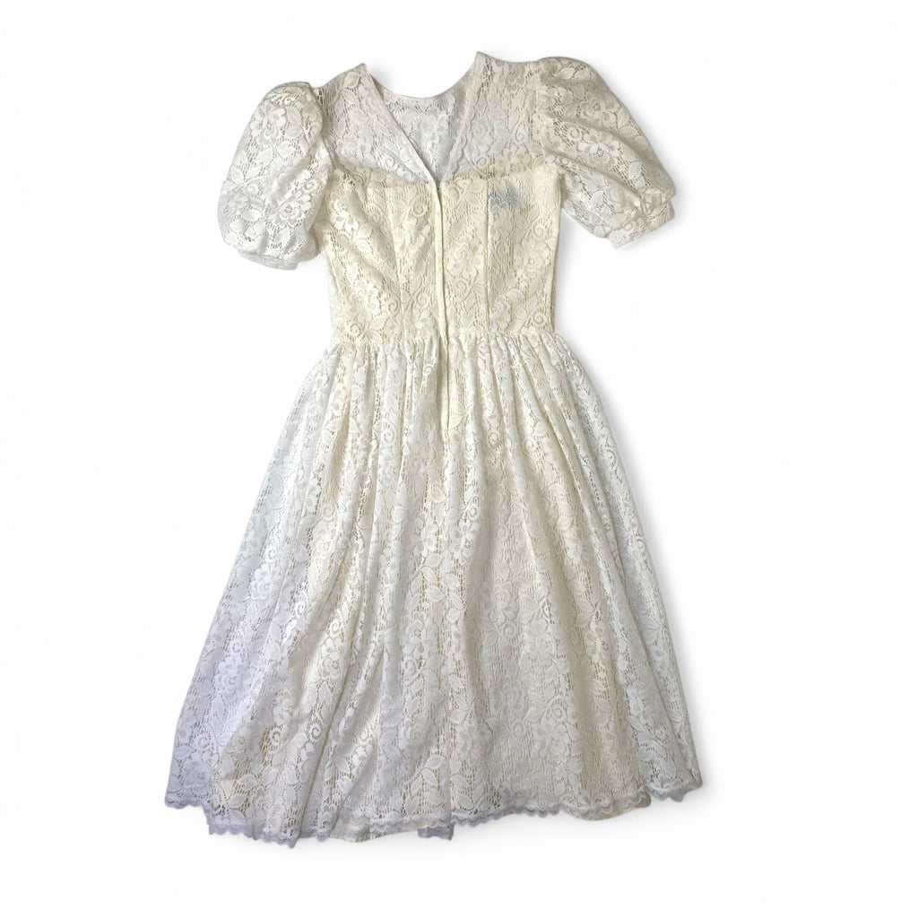 GUNNE SAX ガニーサックス オールレースホワイトドレス ワンピース 80s
