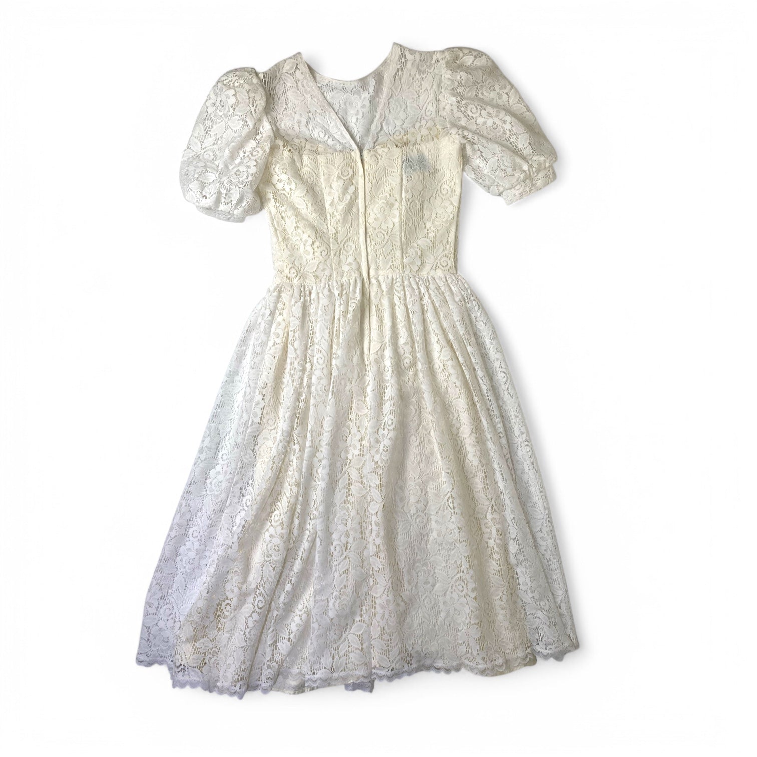 GUNNE SAX ガニーサックス オールレースホワイトドレス ワンピース 80s