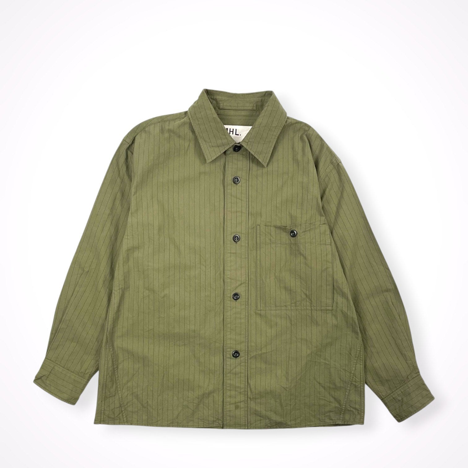MHL. / コットンストライプシャツ 23年 参考定価：25,000程度 SIZE:S