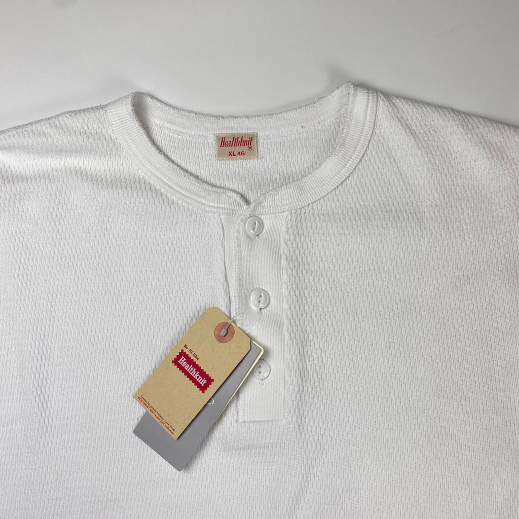 【タグ付】 Healthknit ヘルスニット × BEAMS PLUS ビームスプラス / 別注 Honeycomb Thermal Henry Neck T-shirt ヘンリーネック カットソー 参考定価：7,000+tax SIZE:XL