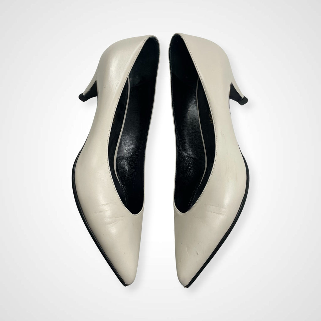 SAINT LAURENT PARIS サンローランパリ / レザーパンプス ホワイト 参考定価：90,000程度 SIZE：36 1/2