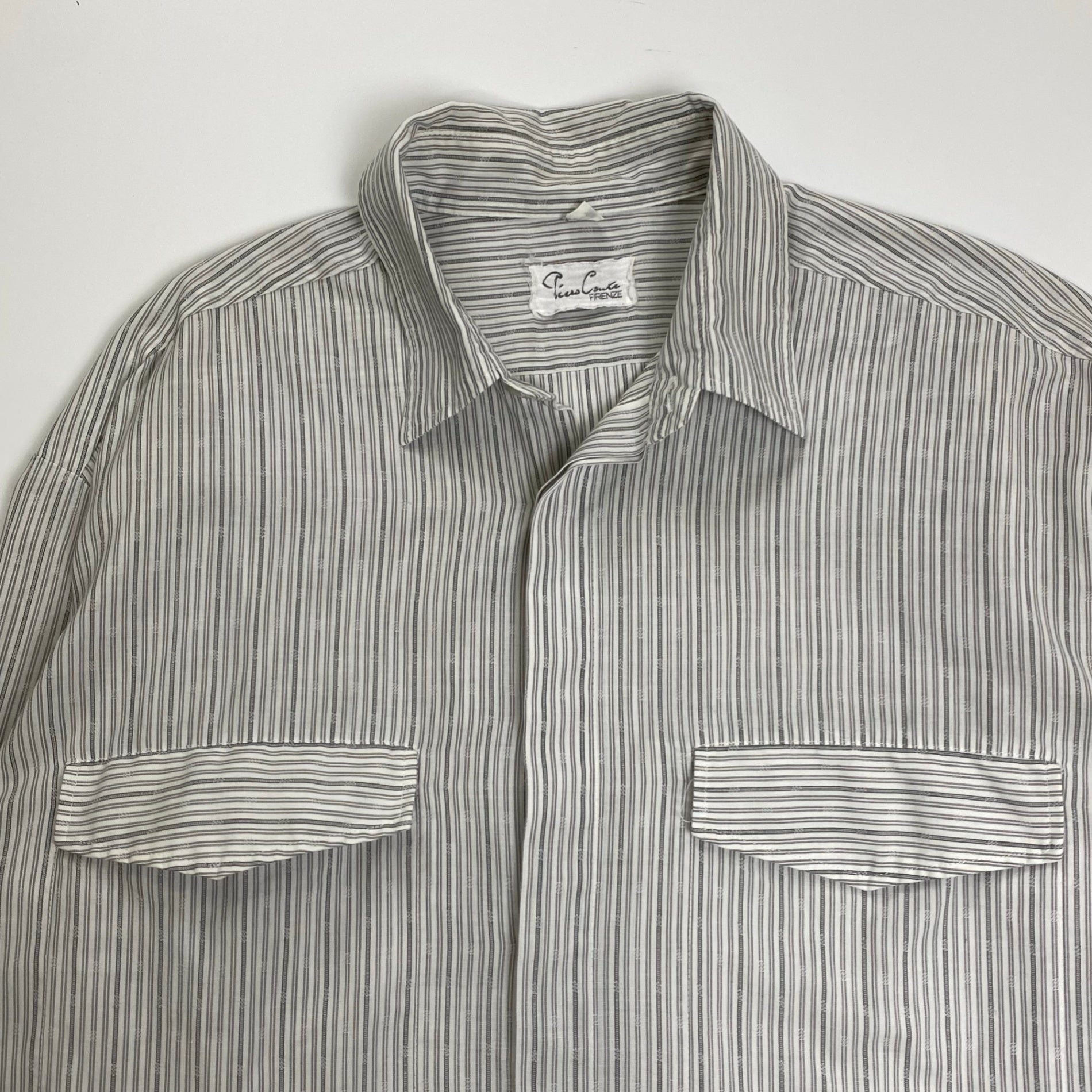 EURO VINTAGE ユーロヴィンテージ / ユーロ ヴィンテージシャツ ホワイト×ライトグレー SIZE:39