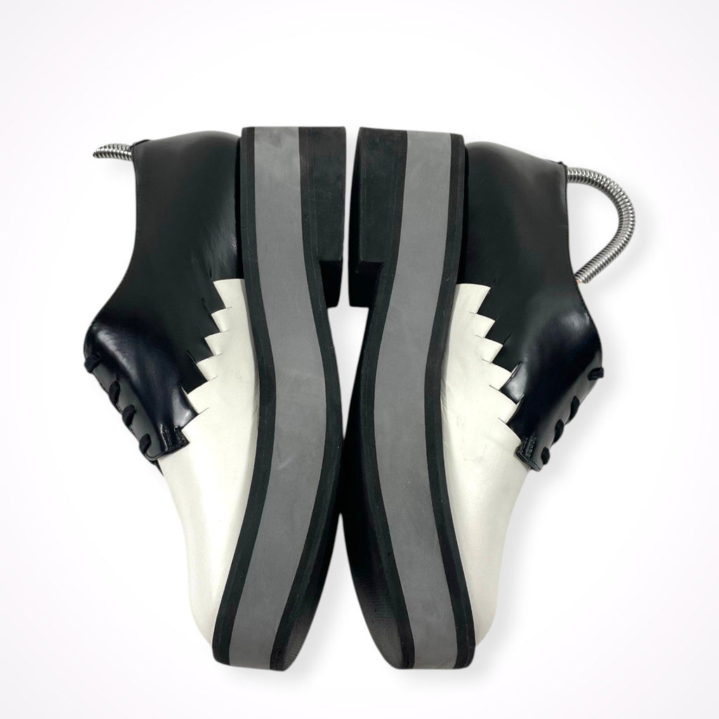 Robert Clergerie / 編み込み レースアップ厚底シューズ 参考定価：90,000程度 SIZE：38 1/2(24.5cm程度)