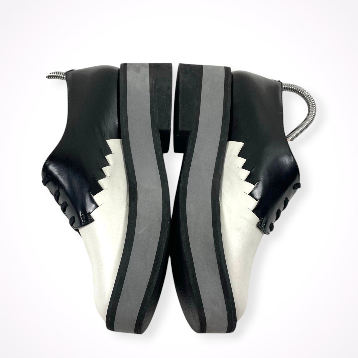 Robert Clergerie / 編み込み レースアップ厚底シューズ 参考定価：90,000程度 SIZE：38 1/2(24.5cm程度)