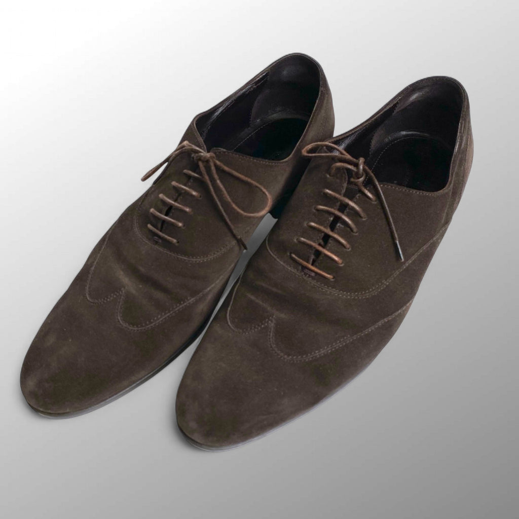 Ermenegildo Zegna エルメネジルド ゼニア / ヌバック レザーシューズ ダークブラウン 内羽根 SIZE:9 1/2