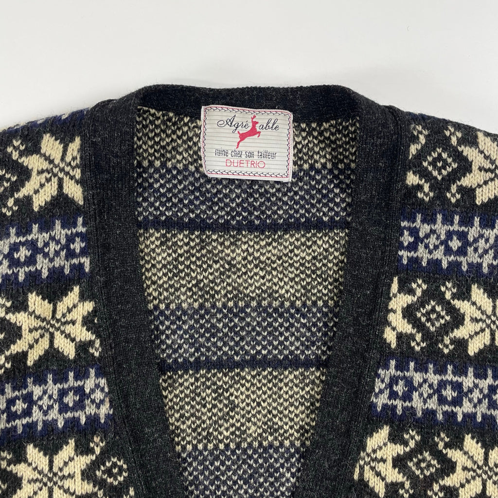 DUETRIO ISSEY MIYAKE / ヴィンテージ 8-90sカウチンニットカーディガン SIZE:XL程度
