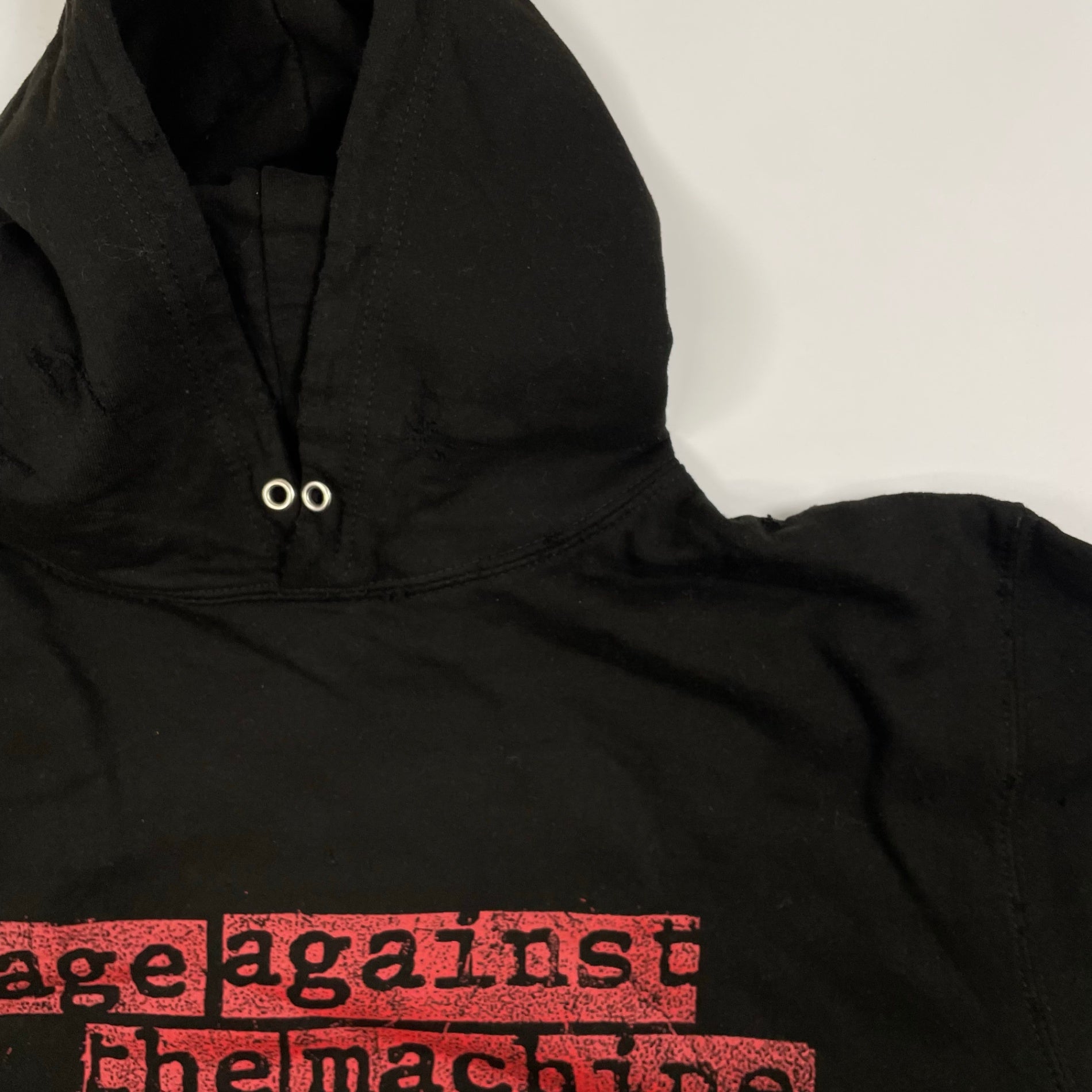 RAGE AGAINST THE MACHINE レイジアゲインストザマシーン / ダメージ加工 オフィシャルパーカー ブラック SIZE：L