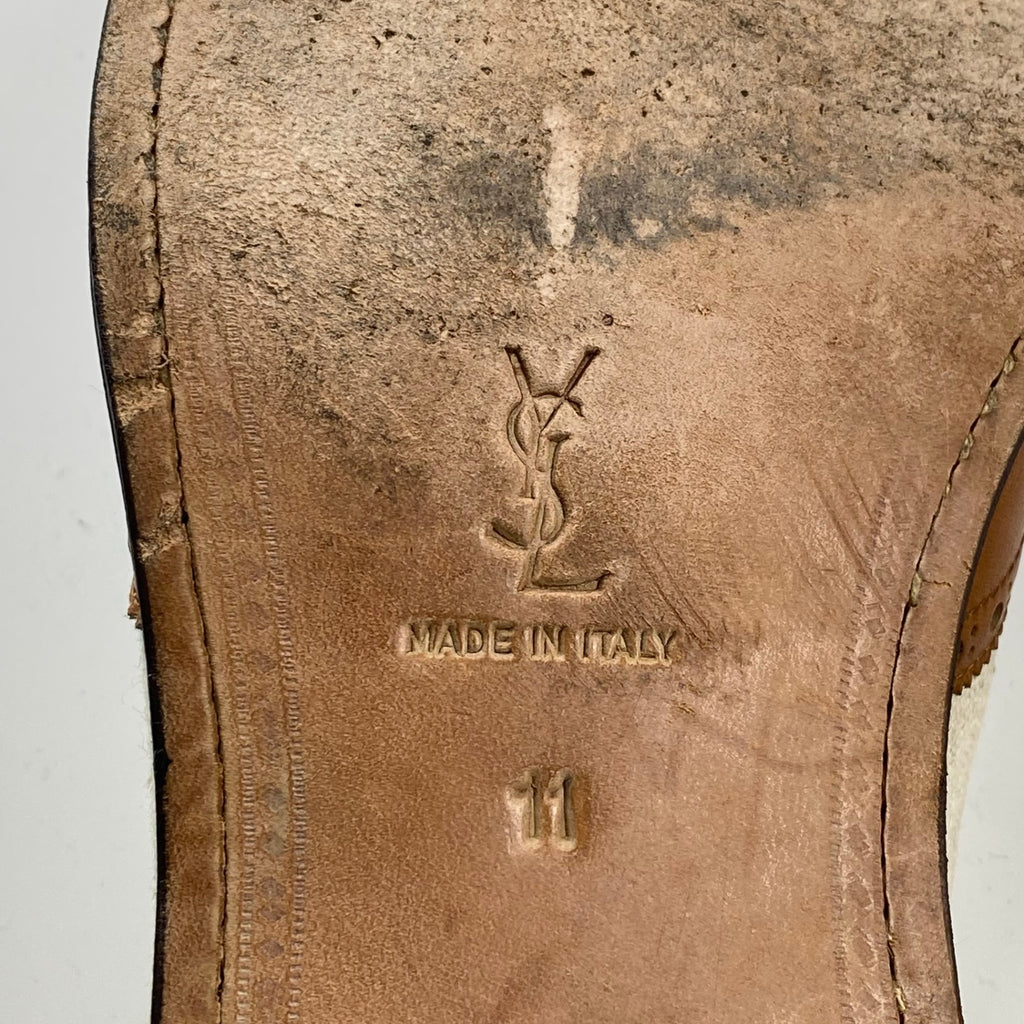 【VINTAGE】 YVES SAINT LAURENT イブサンローラン / ヴィンテージ キャンバス×レザー ウイングチップ SIZE：11