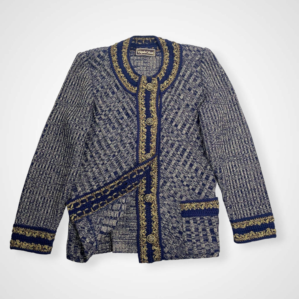 齋藤都世子 toyoko saito / エンブロイダリーニットセットアップ 参考定価：150,000程度 SIZE:M-L程度