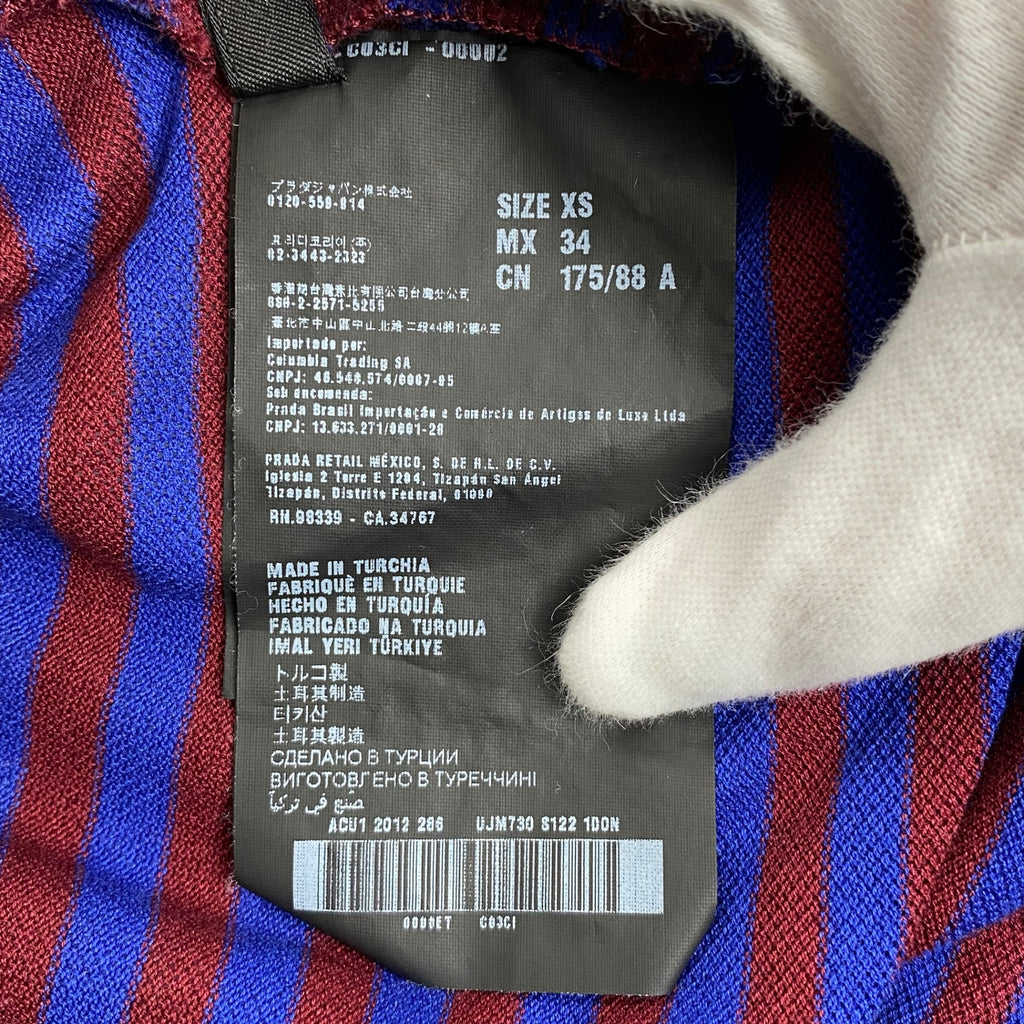 PRADA プラダ / ボーダー ポロシャツ 三角ロゴプレート ユニセックス UJM730 SIZE:XS