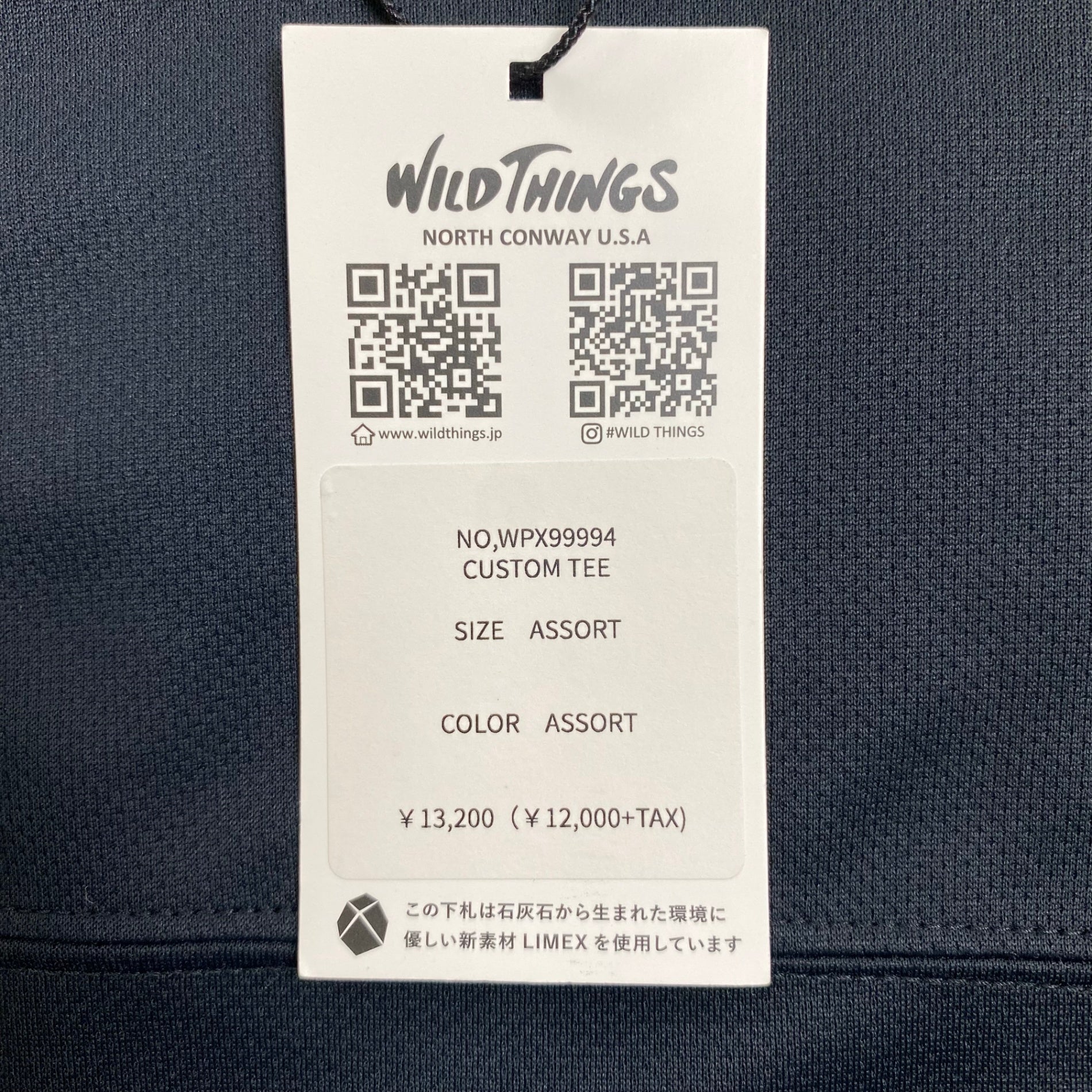 WILDTHINGS ワイルドシングス / CUSTOM TEE 公式リメイク Tシャツ カットソー 参考定価：12,000+tax SIZE:M