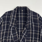 EURO VINTAGE / リンクルチェックジャケット ネイビー SIZE:S