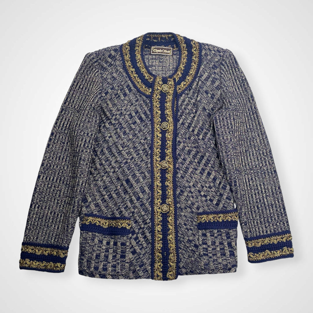 齋藤都世子 toyoko saito / エンブロイダリーニットセットアップ 参考定価：150,000程度 SIZE:M-L程度