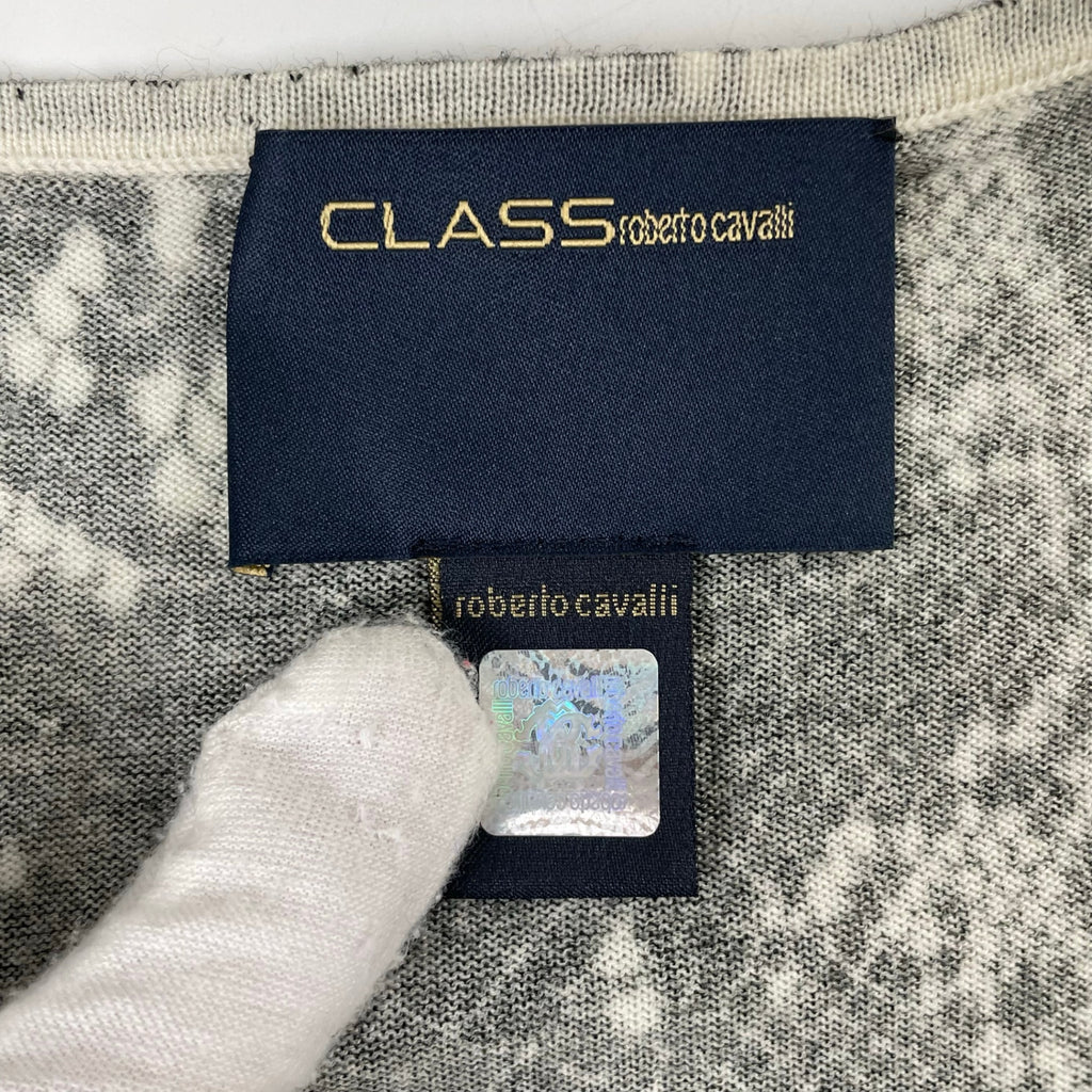 CLASS roberto cavalli / パイソン柄ウールニット  参考定価：60,000程度 SIZE:44
