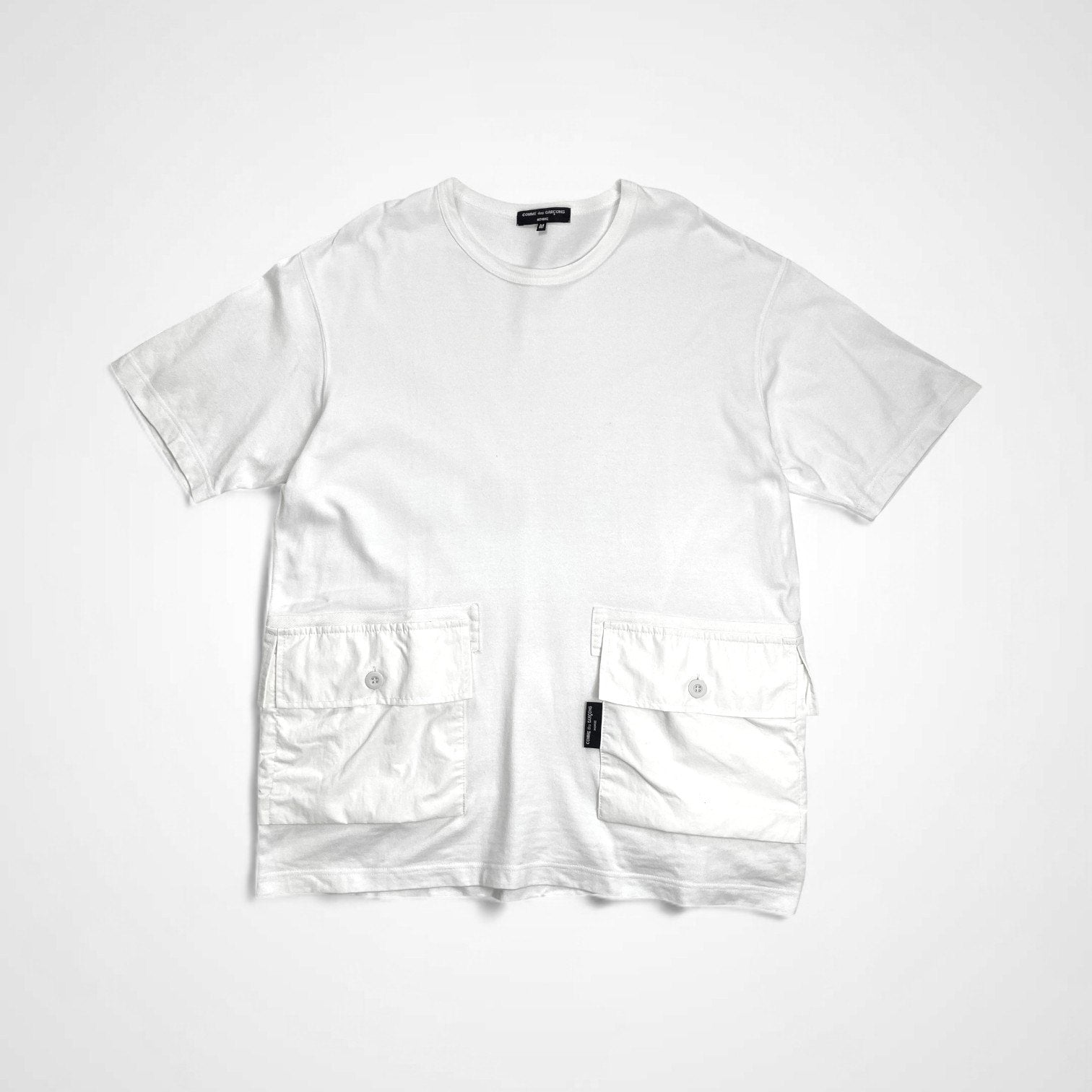 COMME des GARCONS HOMME コムデギャルソンオム / 異素材 フロントポケットTEE Tシャツ ホワイト SIZE:M