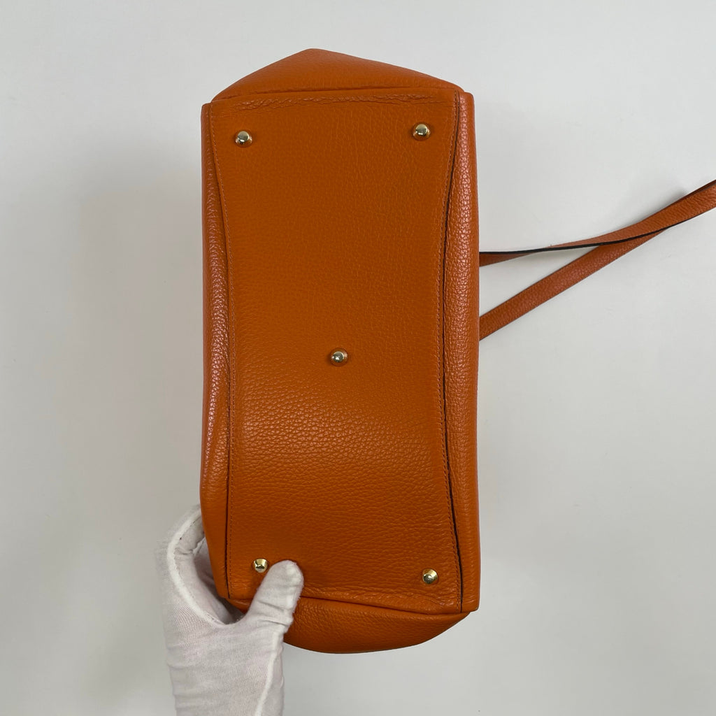 WAKO / 2WAYレザーバッグ オレンジ×ブルー 参考定価：100,000程度