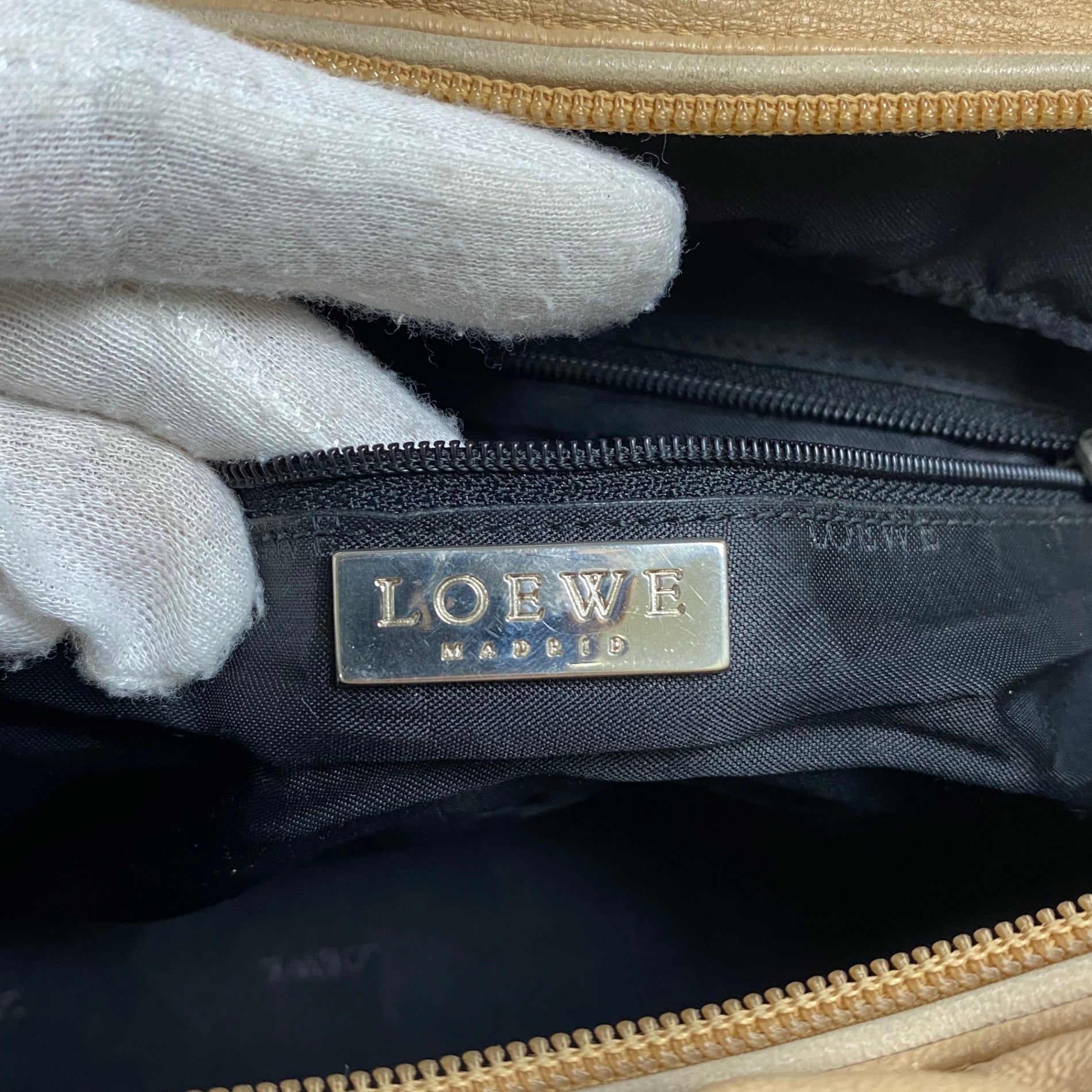 LOEWE ロエベ / ミニボストンハンドバッグ ラムレザー ベージュ