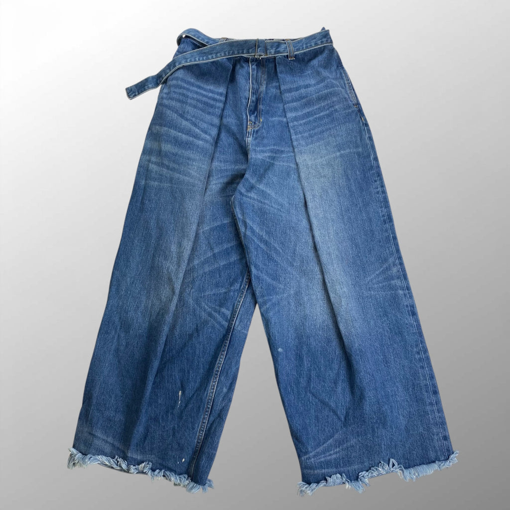 MAISON SPECIAL メゾンスペシャル / フォールドタックベルテッドハイパーワイドデニムパンツ 参考定価：19,800+tax SIZE:0