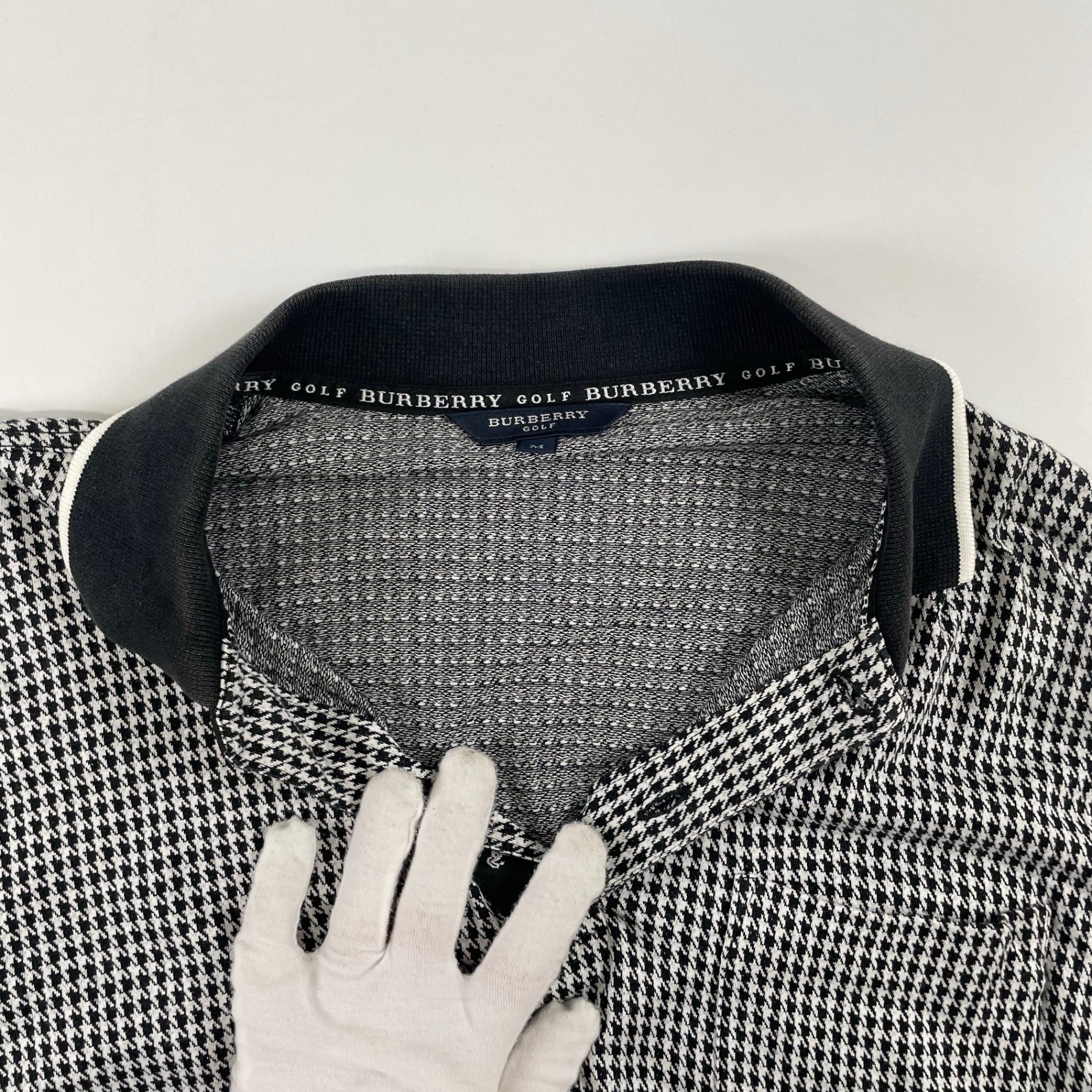 BURBERRY GOLF / ハウンドトゥース柄ポロシャツ SIZE:M