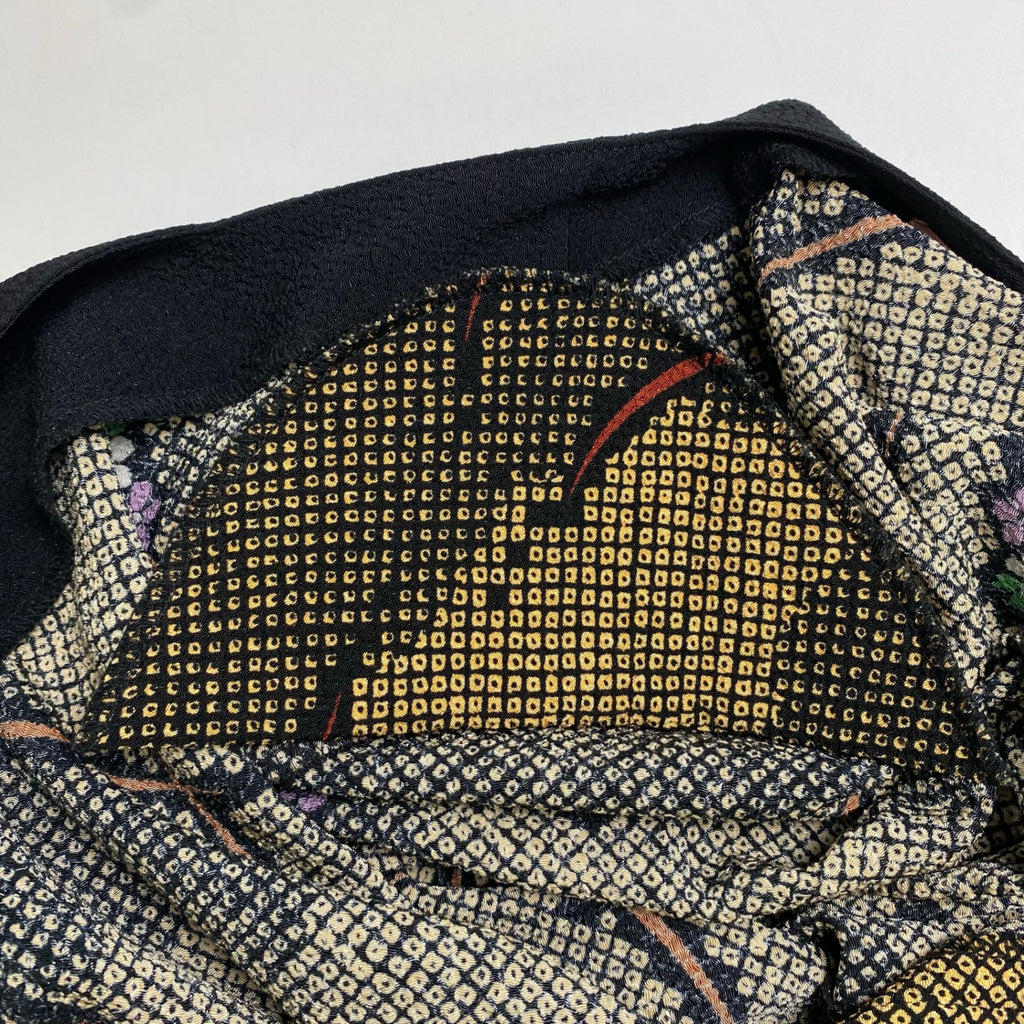 詩仙堂 SHISENDO TS COLLECTION / 金屏風絵 ノーカラーライトコート 長着 ちりめん 参考定価：40,000程度