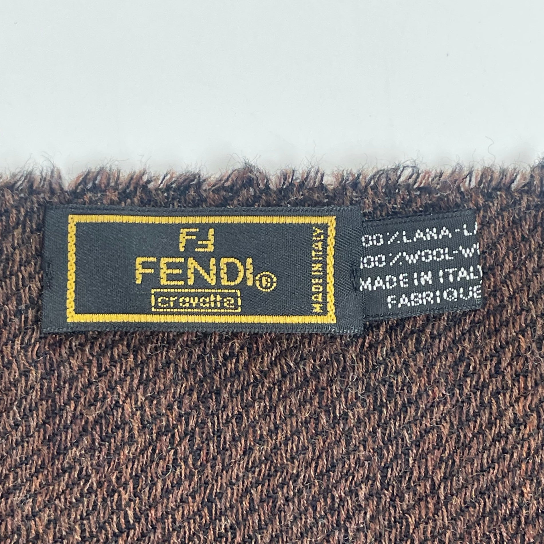 FENDI フェンディ / ロゴジャガードマフラー ブラウン×ブラック MADE IN ITALY