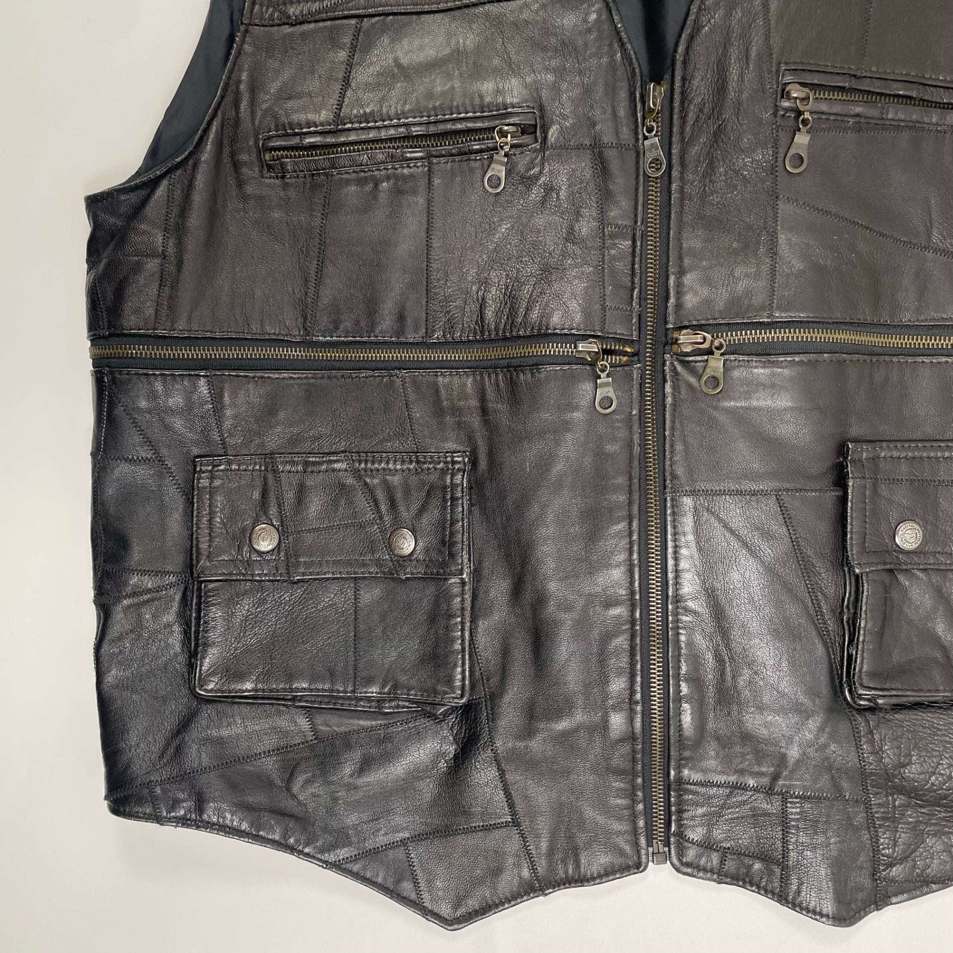 VINTAGE ヴィンテージ / ヴィンテージ パッチワークレザーベスト SIZE：XXXL