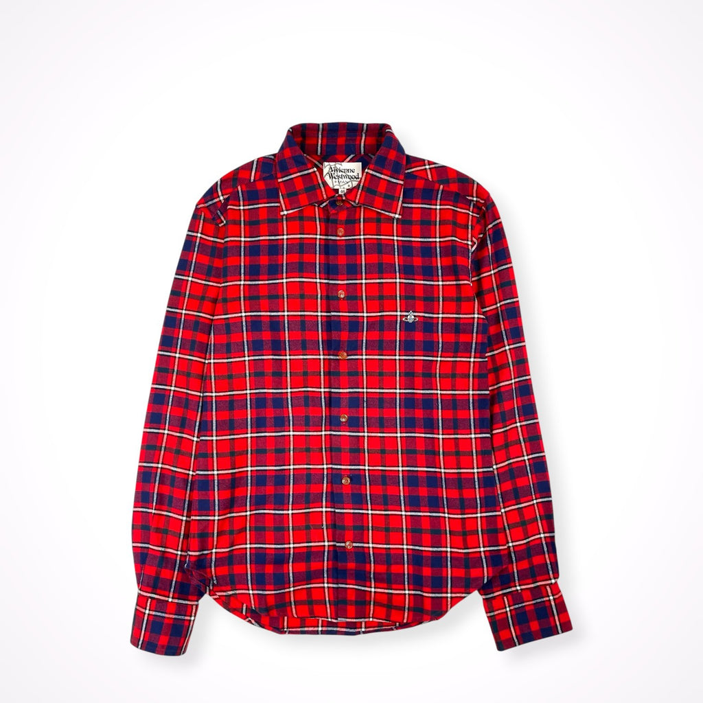 Vivienne Westwood MAN / ORB刺繍チェックネルシャツ  参考定価：35,000程度 SIZE:46