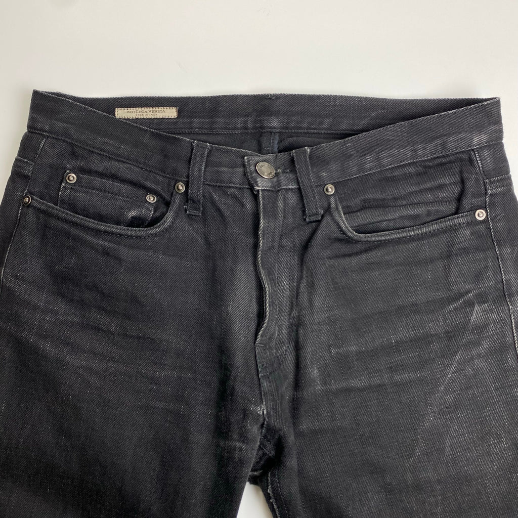 【訳アリ】 BOTTEGA VENETA ボッテガベネタ / バタフライ刺繍 デニムパンツ ブラック SIZE:46