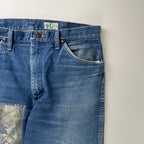 Wrangler GREEN DOOR ラングラー グリーンドア / リメイク箔押しデニムパンツ USA生地 SIZE:33×38(カットオフ)
