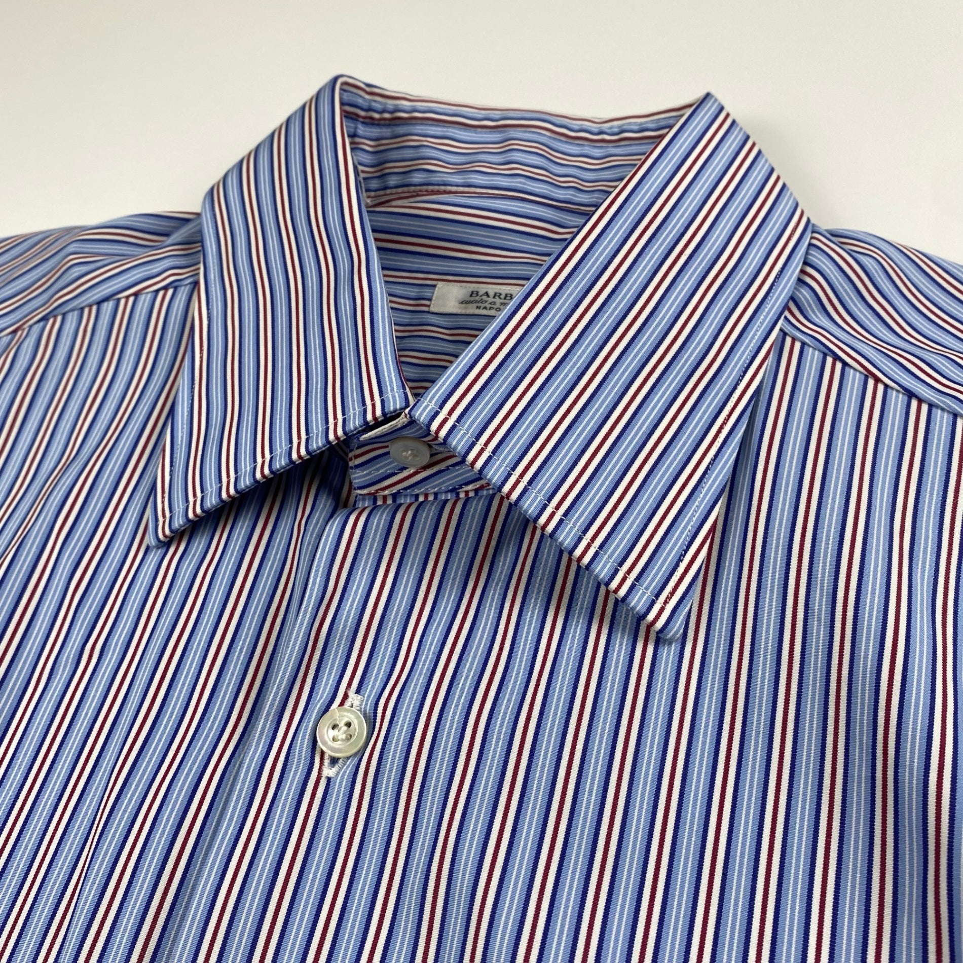BARBA バルバ / ストライプ ドレスシャツ SIZE:39 15 1/2