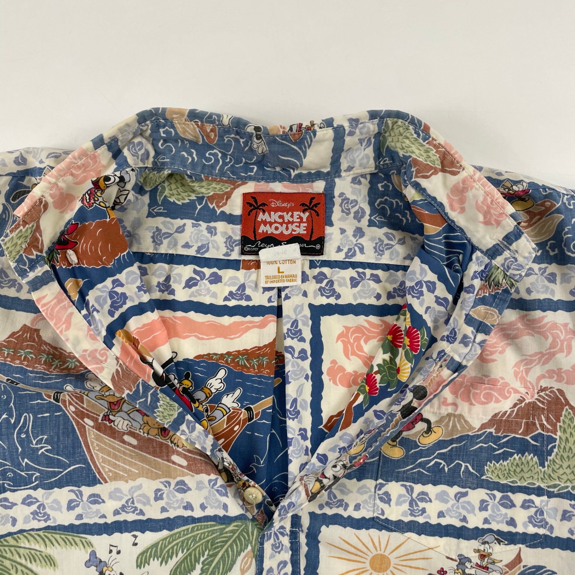 MICKEY MOUSE × reyn spooner / 90s ディズニーグラフィックアロハシャツ SIZE:L